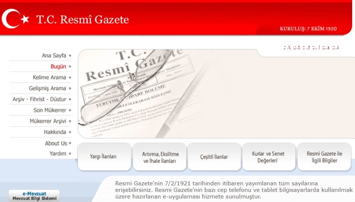 30/12/2018 Tarihli Resmi Gazete (Mükerrer)’de Yayımlanan Mevzuat