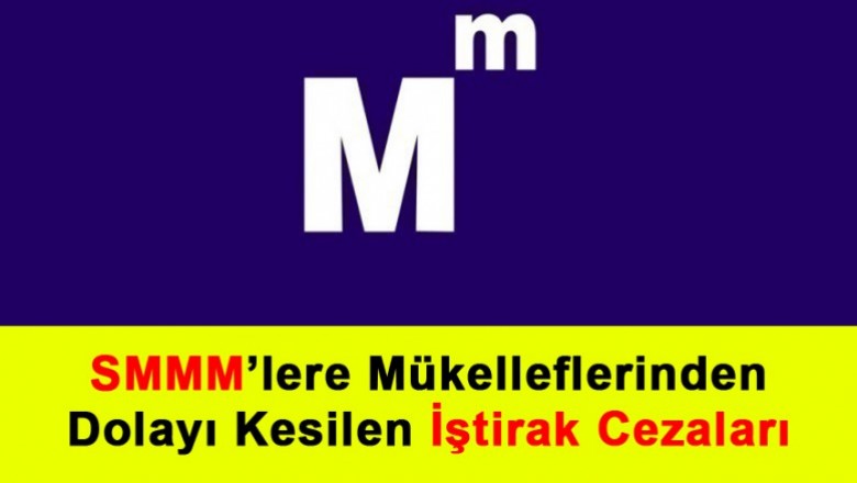   Mali Müşavir ve Muhasebecilere Mükelleflerinden Dolayı Kesilen İştirak Cezaları   